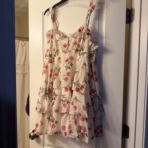 Wild Fable Pink Floral Ruffle Dress